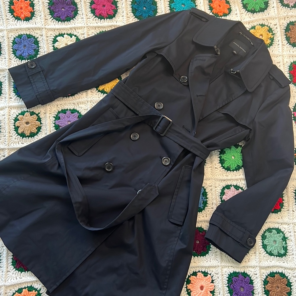 Banana Republic Navy Trench Coat
